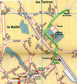 Plan d'accès au Moulin de Vertain (cliquer pour agrandir)