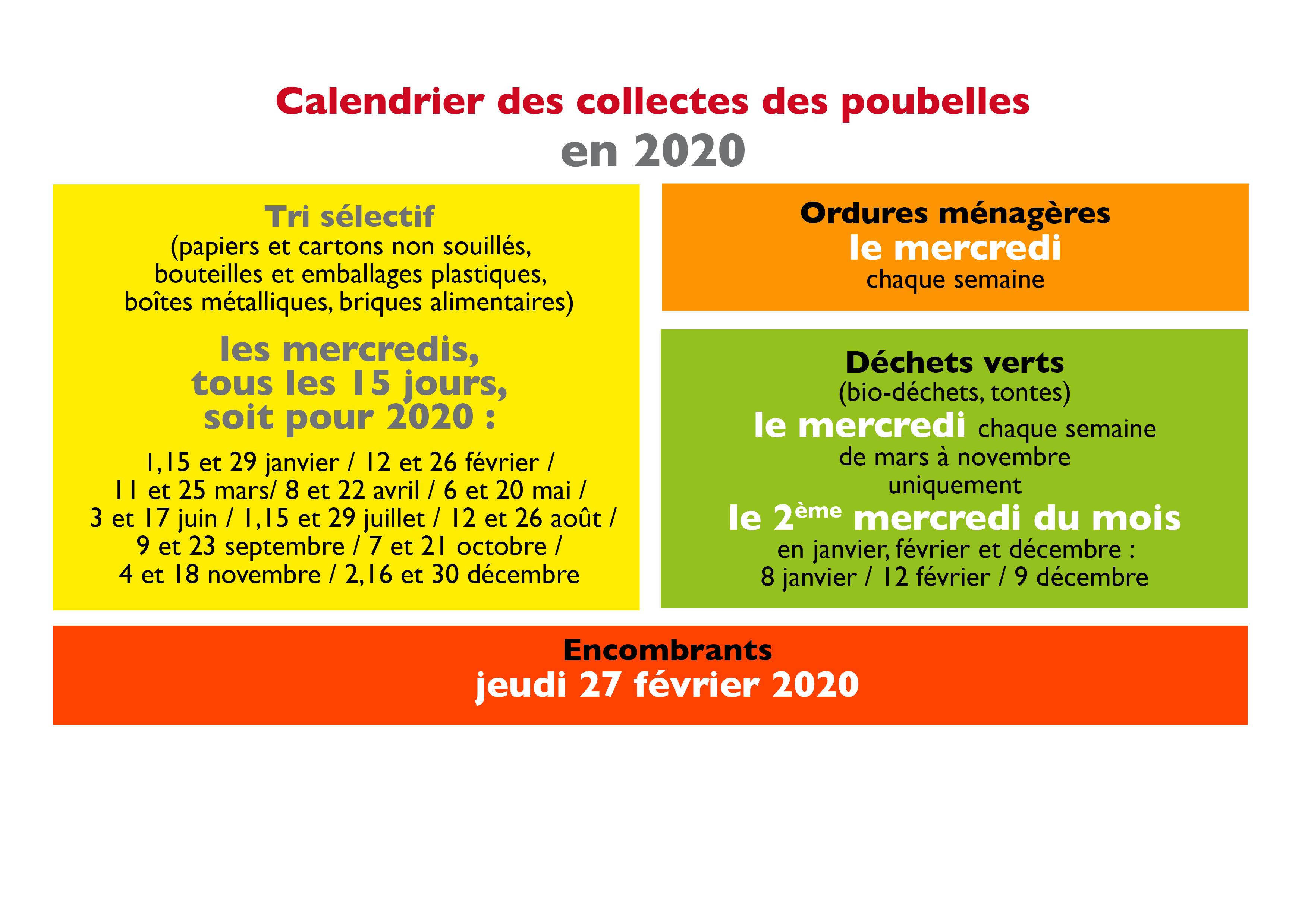 Collecte des poubelles en 2020