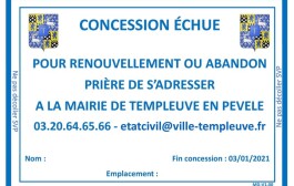 Affichage cimetière – Concession échue