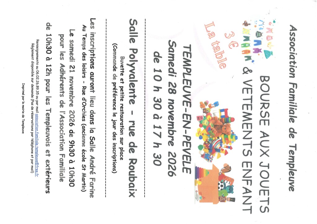bourse aux jouets - association familiale
